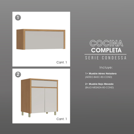 JUEGO MODULAR PARA COCINA INCLUYE AEREO Y BAJO MESADA GAMAS DE BEIGE