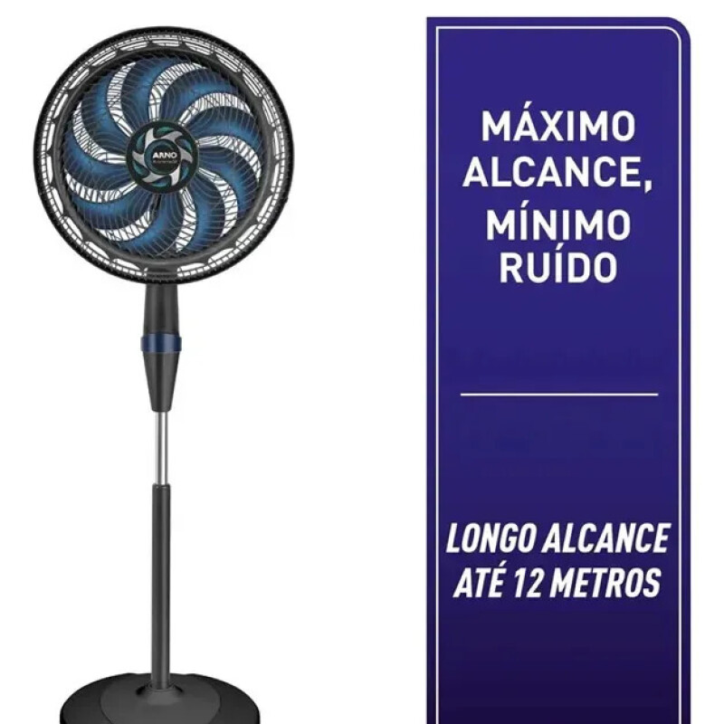 Ventilador de pie Arno, de 9 aspas y 12m de alcance, muy silencioso Ventilador de pie Arno, de 9 aspas y 12m de alcance, muy silencioso