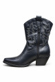 Bota cuero tejana Benditas Mujeres West Negro