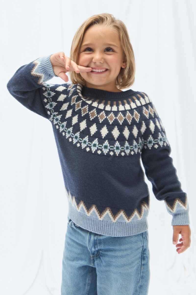 Sweater kids bariloche - azul marino 