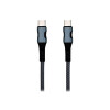 Cable de datos USB-C a USB-C acordonado color gris Cable De Datos Usb-c A Usb-c Acordonado Color Gris