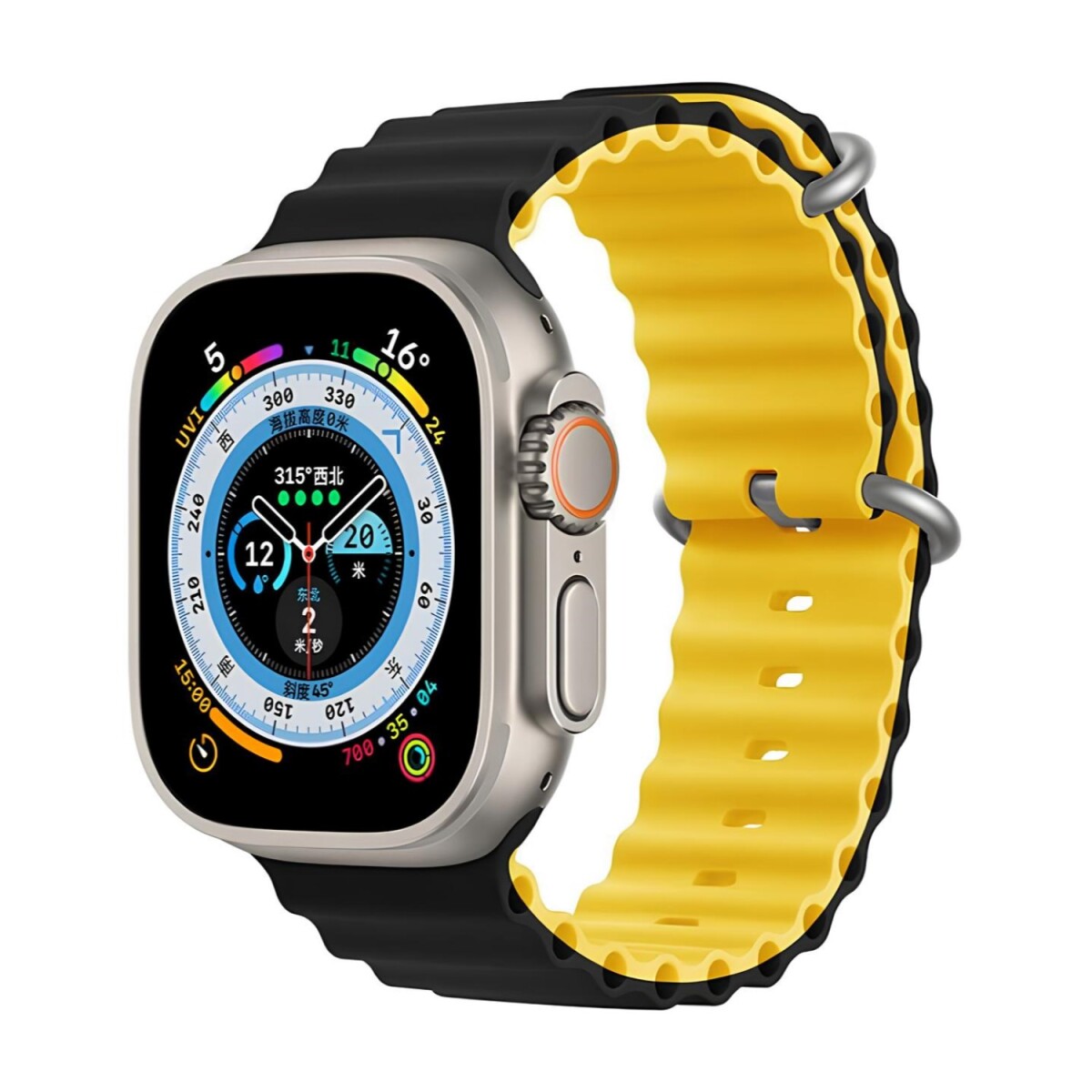 Correa Deportiva de Silicona DEvia Series Sport6 Two-Tone Band para Apple Watch 38mm / 40mm / 41mm - Amarillo 