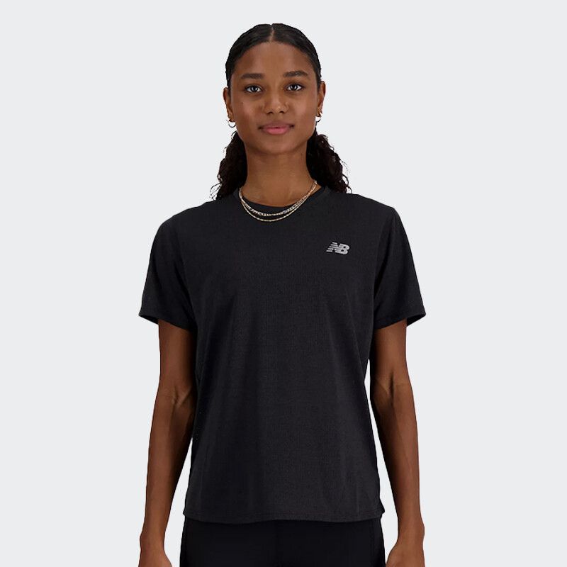 Remera New Balance Athletics Sleeve Negro