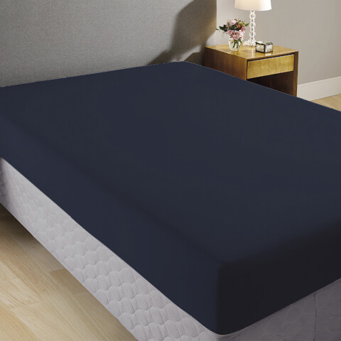 Sábana Ajustable Queen Size Richmond House 100% Microfibra AZUL OSCURO