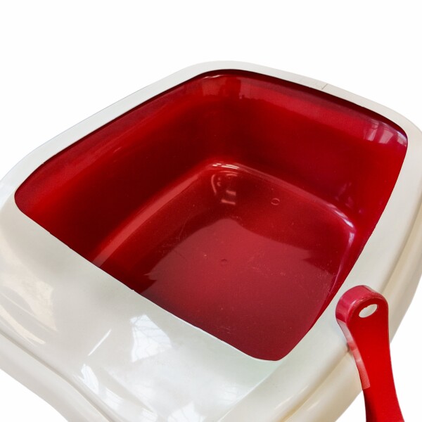 Baño Sanitario Arenero Gato Bandeja Abierto Con Pala Litera Variante Color Bordo