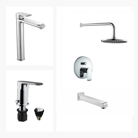 JUEGO DE GRIFERIA DUCHA EMBUTIDA LAVATORIO ALTO Y BIDET 000
