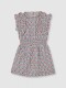 Vestido De Flores Con Cintura Engomada Gris