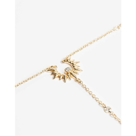 Collar Largo En Y Con Cubic Dorado