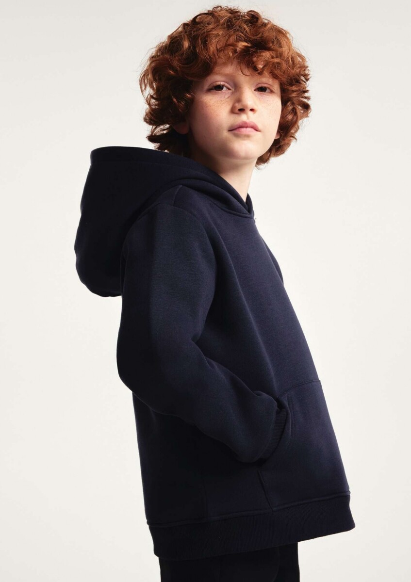 BUZO INFANTIL CON CAPUCHA - NEGRO 