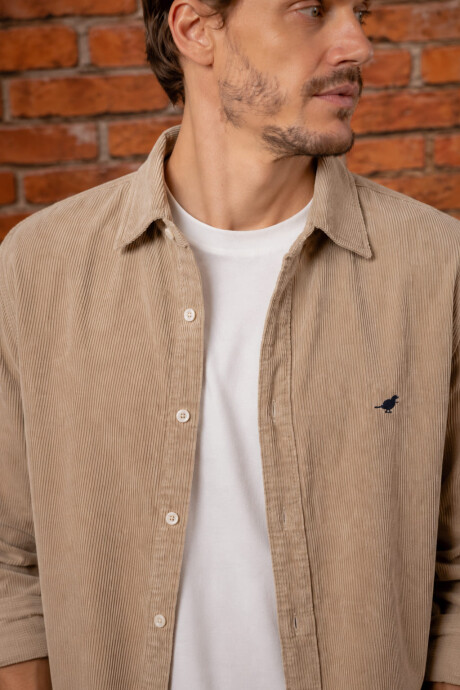 Camisa Pana Slim Beige