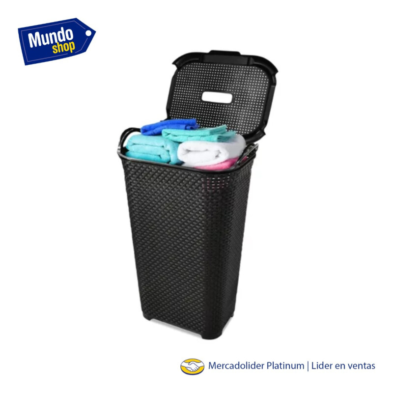 Cesto Para Ropa Organizador Plástico Imitacion Rattan 36lts Cesto Para Ropa Organizador Plástico Imitacion Rattan 36lts