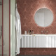 Porcelanato Hexagonal Rojo Decorado 21X18.2Cm Piso Pared GAMAS DE TERRACOTA