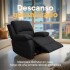 Sofá Sillón Poltrona Reclinable Masajeador Electrico Color Negro Tela