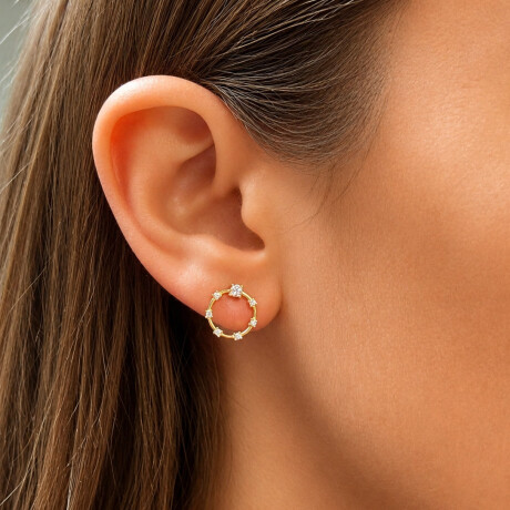 Caravanas Corona en Oro 18k con circonias Caravanas Corona en Oro 18k con circonias
