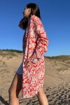 Camisa Cala Block Print Roja
