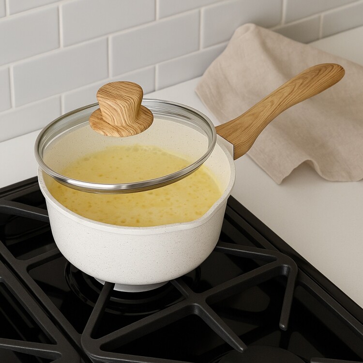 OLLA CACEROLA CUORI CUCCINA 20CM CON MANGO BEIGE