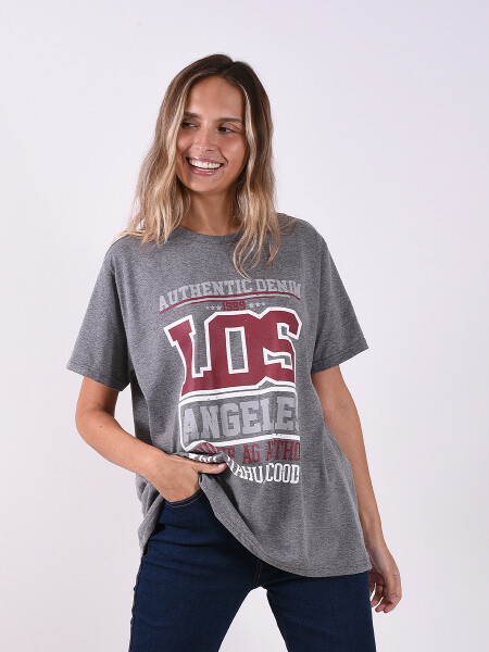 REMERA LOS ANGELES GRIS MELANGE O