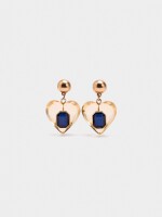 Pendientes De Corazón Con Cristal dorado