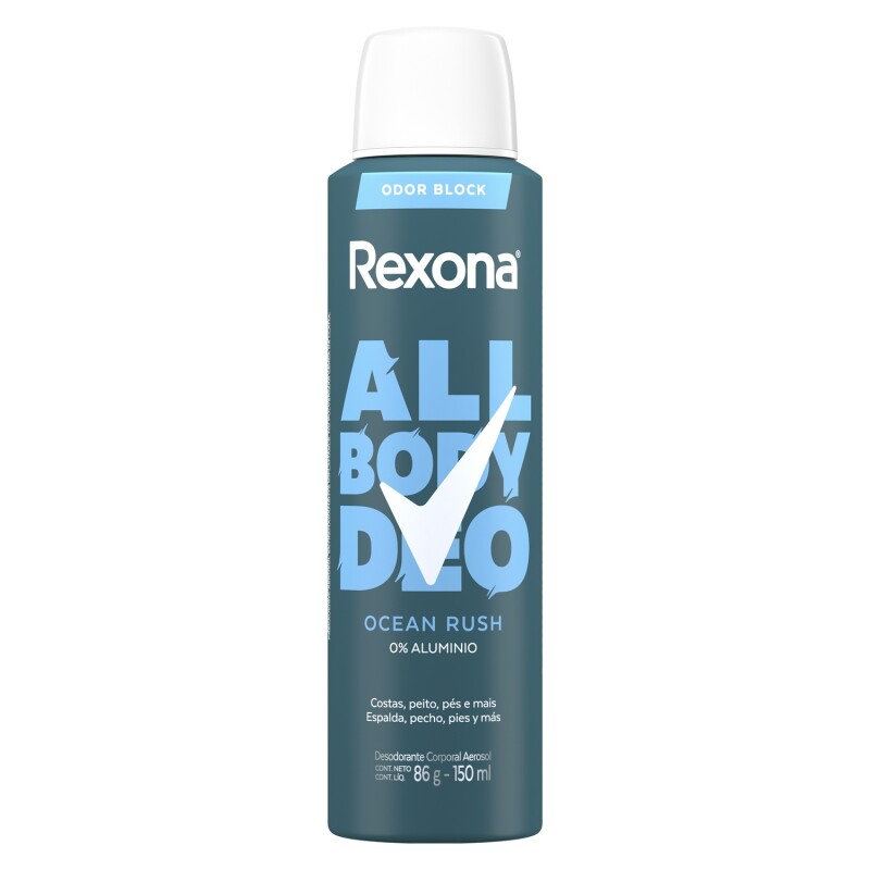 Desodorante Aerosol Rexona Men All Body Ocean Rush 150 Ml. Desodorante Aerosol Rexona Men All Body Ocean Rush 150 Ml.