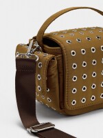 Bolso Bandolera De Nylon Con Tachuelas caqui