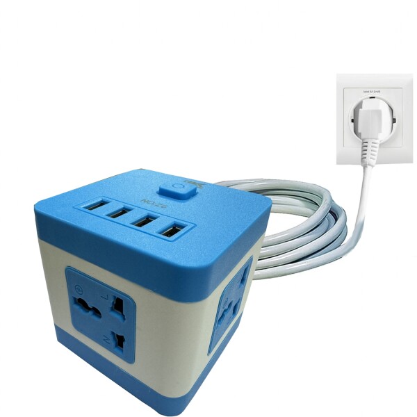 Alargue De Enchufes En Forma De Cubo Celeste