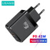 Cargador Para Viaje Gan Cc178 Usb C 45w CARGADOR GAN 45W USBC USBA CC178 USAMS