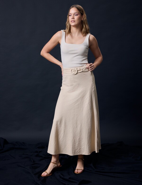Falda Lino BEIGE