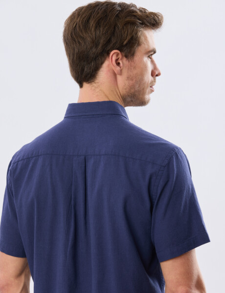 CAMISA LISA DE LINO Azul