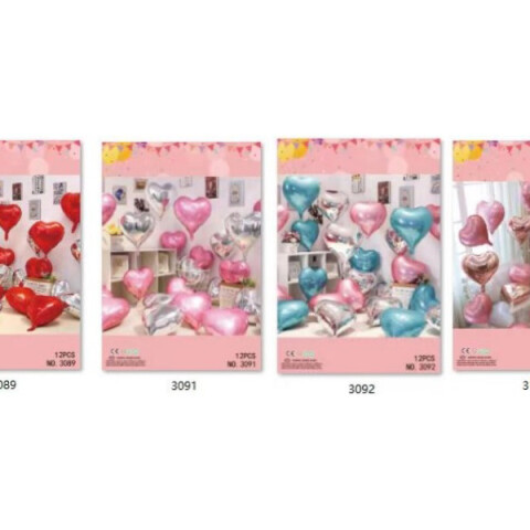 HEART-SHAPED BALLOONS SET (12 PCS) HEART-SHAPED BALLOONS SET (12 PCS)