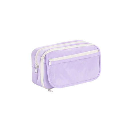 Cartuchera con divisiones y visor 12x22x9cm Violeta