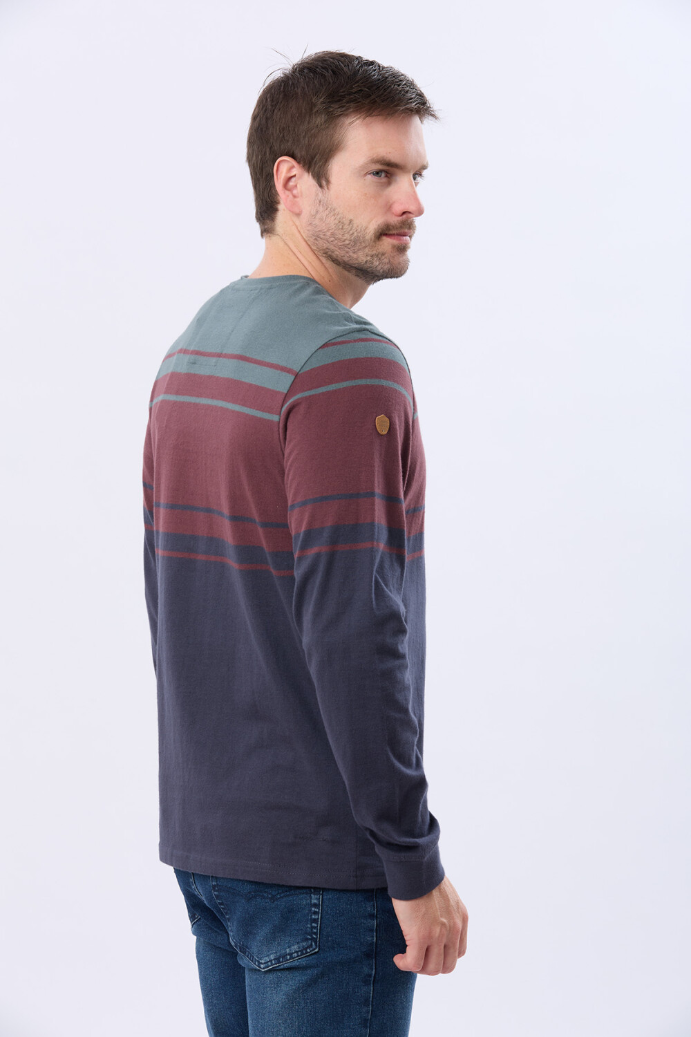 REMERA RAYADA BORDADA Verde