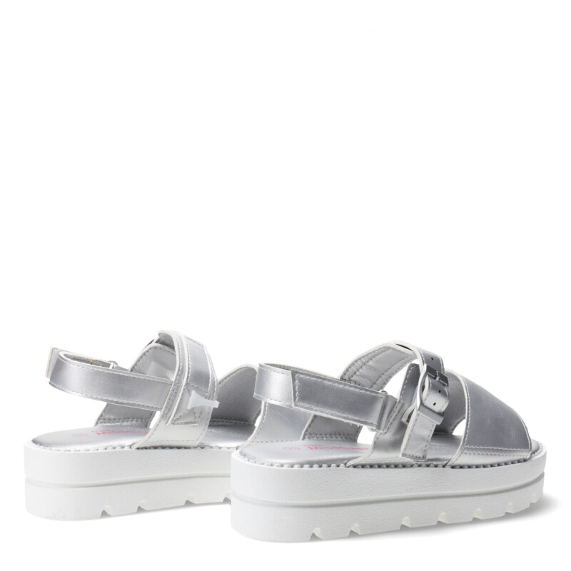 Sandalias de Niña MINI Miss Carol RETINO de pu Plateado - Blanco