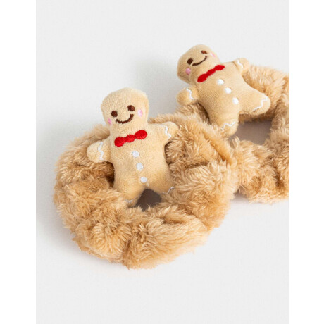 Set De Scrunchies Navideñas Marron Beige