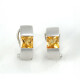 Aros Oro Blanco 18K Con Topacio Aros Oro Blanco 18K Con Topacio