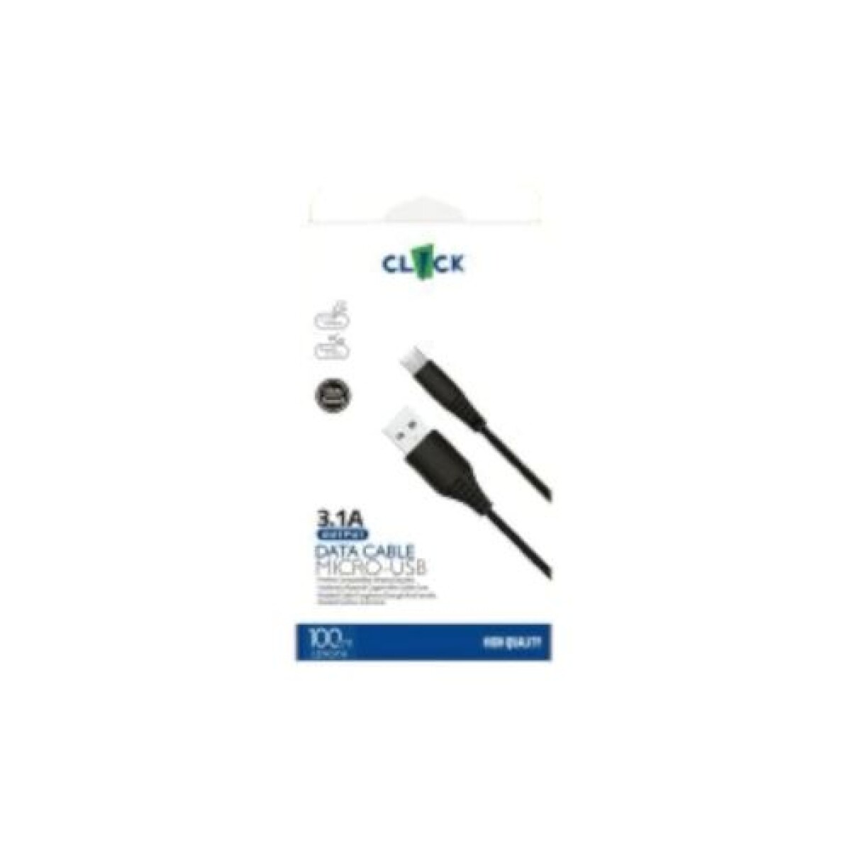 Cable de Datos Click Goma Micro USB a USB 1 Metro 