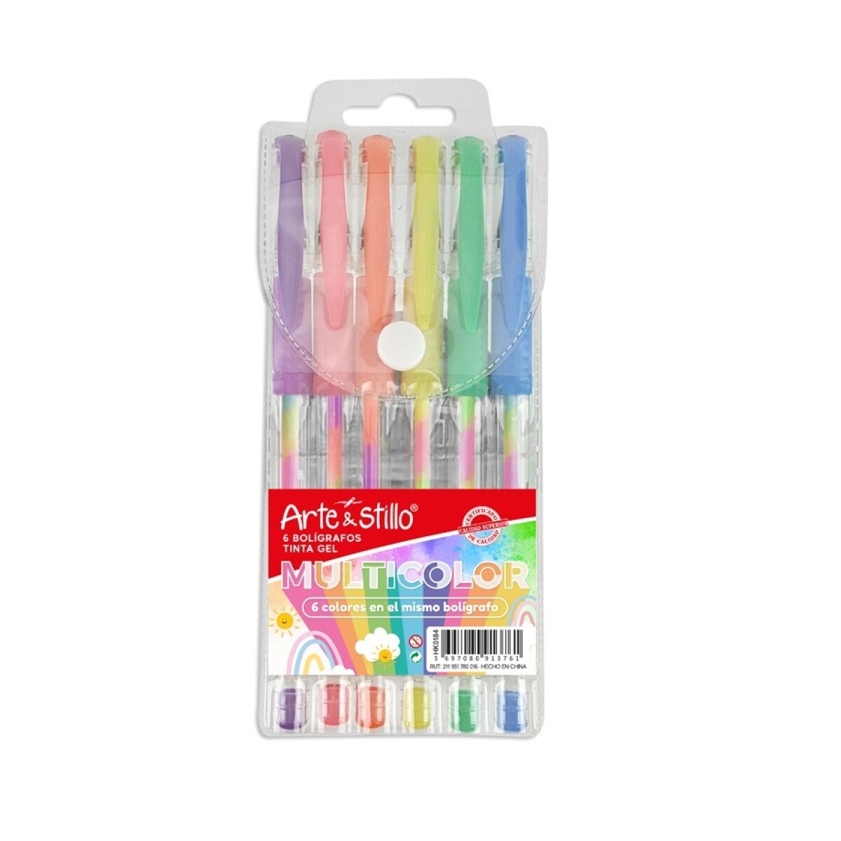 Pack x6 Lapiceras Bolígrafos Arte Stillo tinta gel - MULTICOLOR 