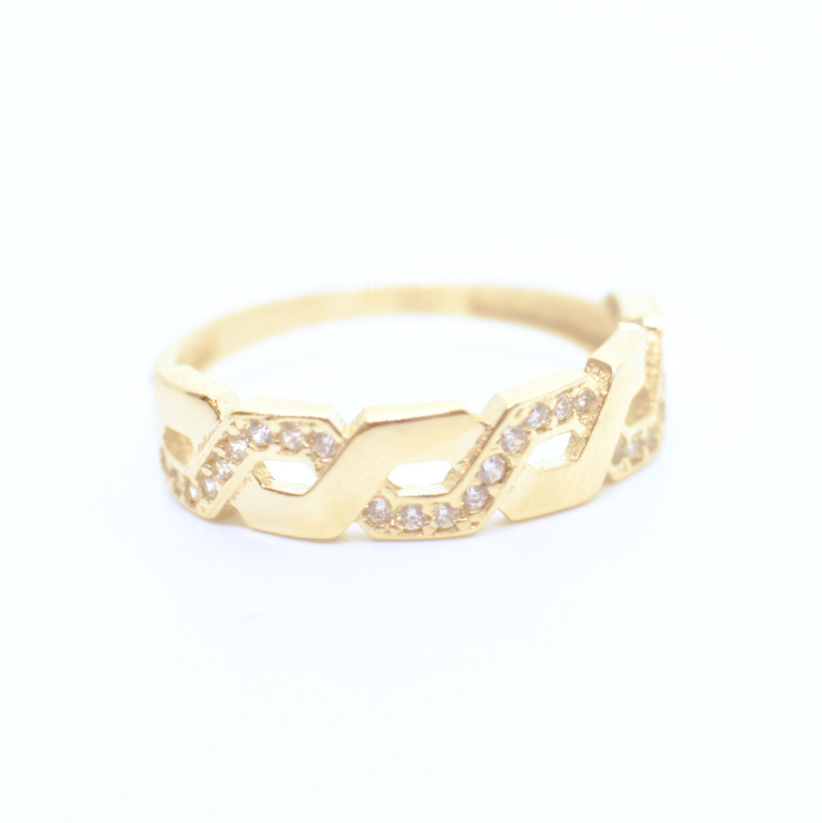 Anillo en Oro 18 Kilates y Zirconias 