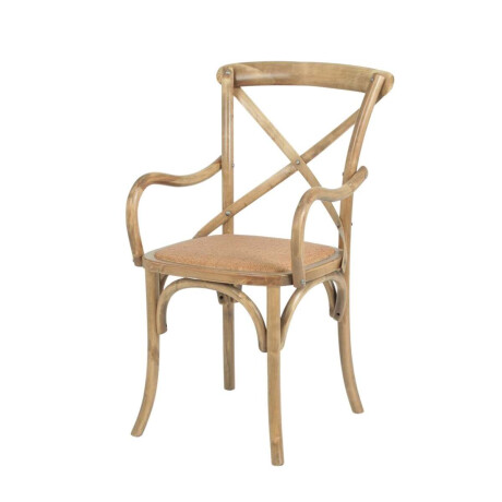 Silla de Abedul cruceta con apoyabrazos Marron Claro