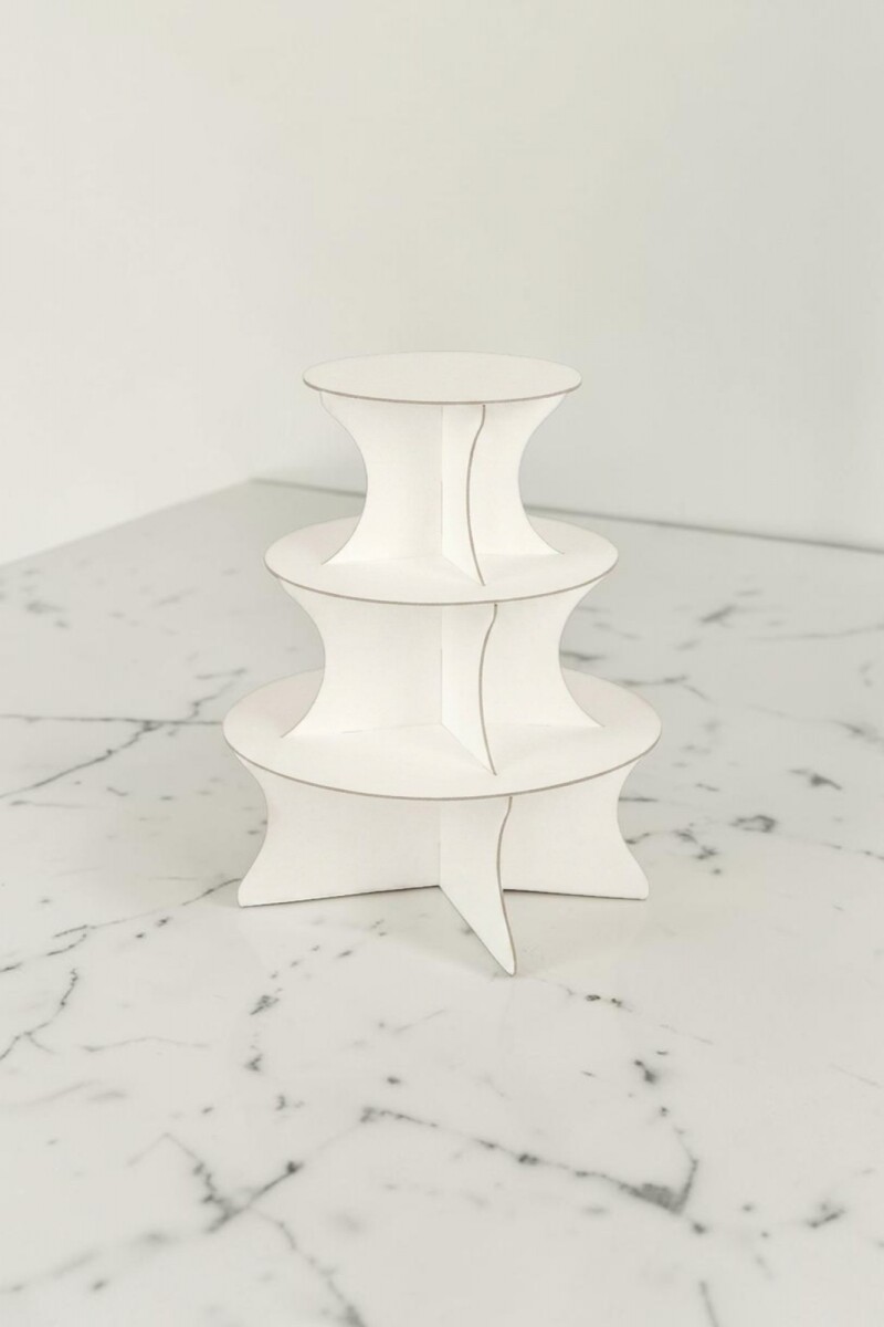 Porta cupcake 3p 33x29 cm. (base x altura) - BLANCO 