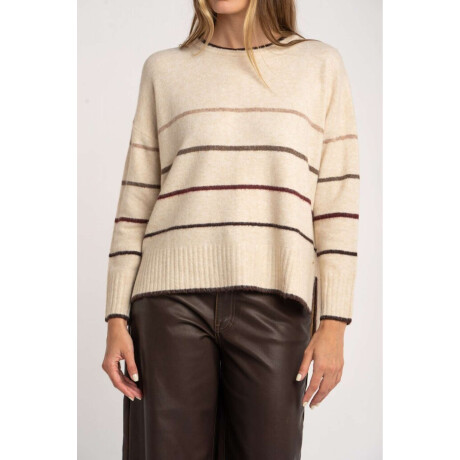 Sweater Rayado Bordeaux
