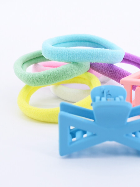 PINZA Y COLEROS PACK X 8 MULTICOLOR