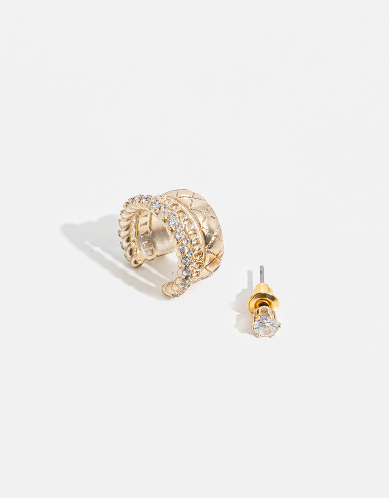 Aros Sets Strass Set De Aros Con Cubic Zirconia - Dorado