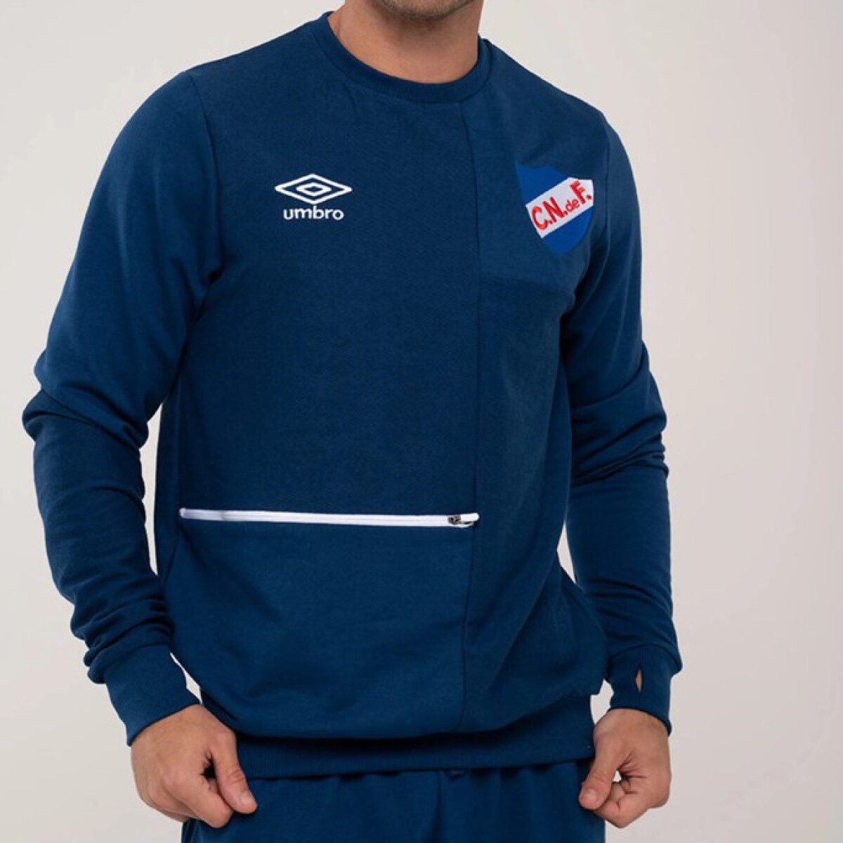 Buzo de Hombre Umbro Nacional Sides - Azul Marino - Blanco 