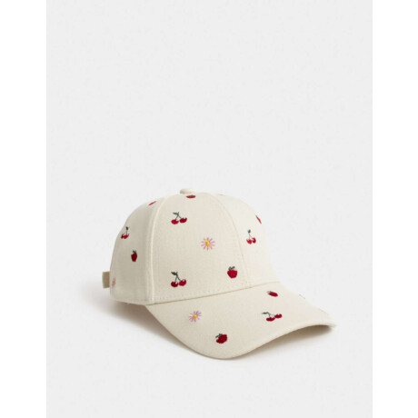 Gorra Infantil Bordada Blanco Crudo