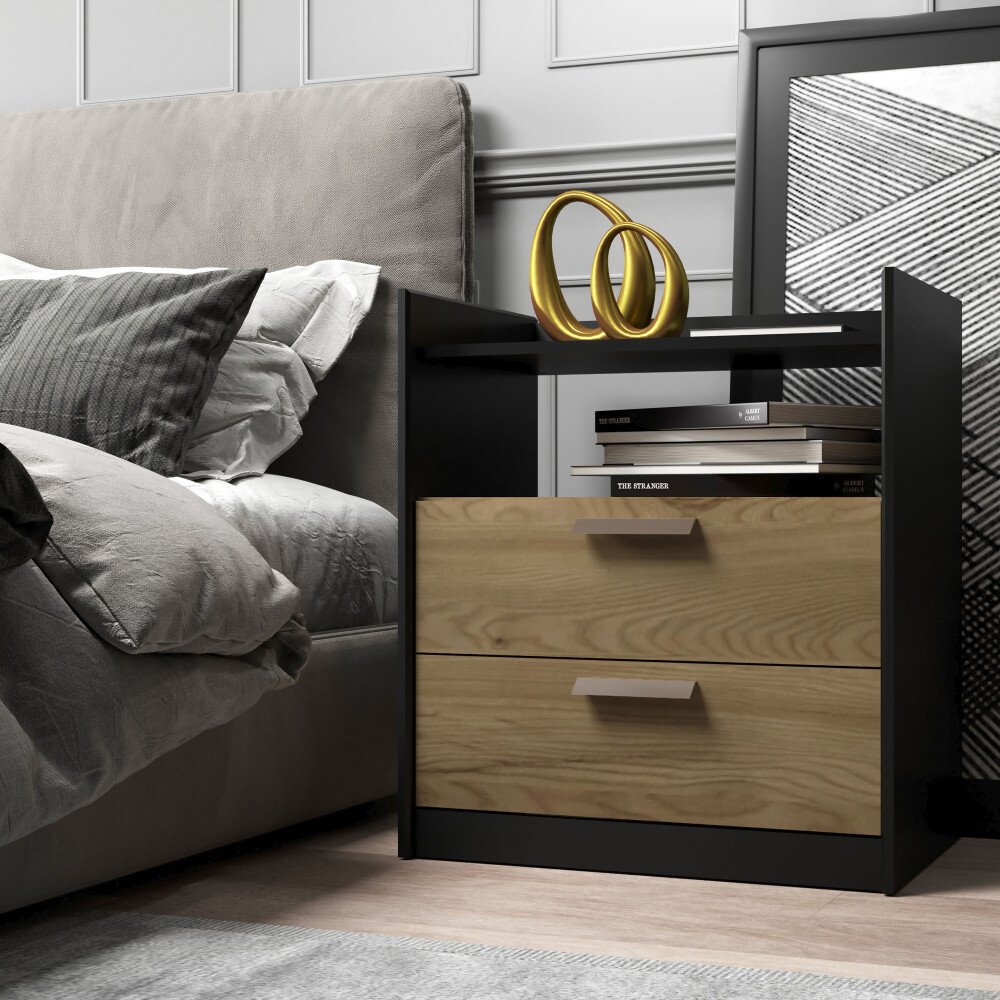 MESA DE LUZ 2 CAJONES MDF VENETTO