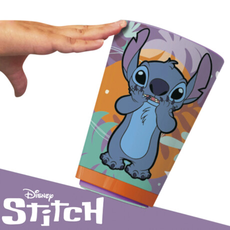 Vaso Plástico Stitch Antivuelco 470 ml