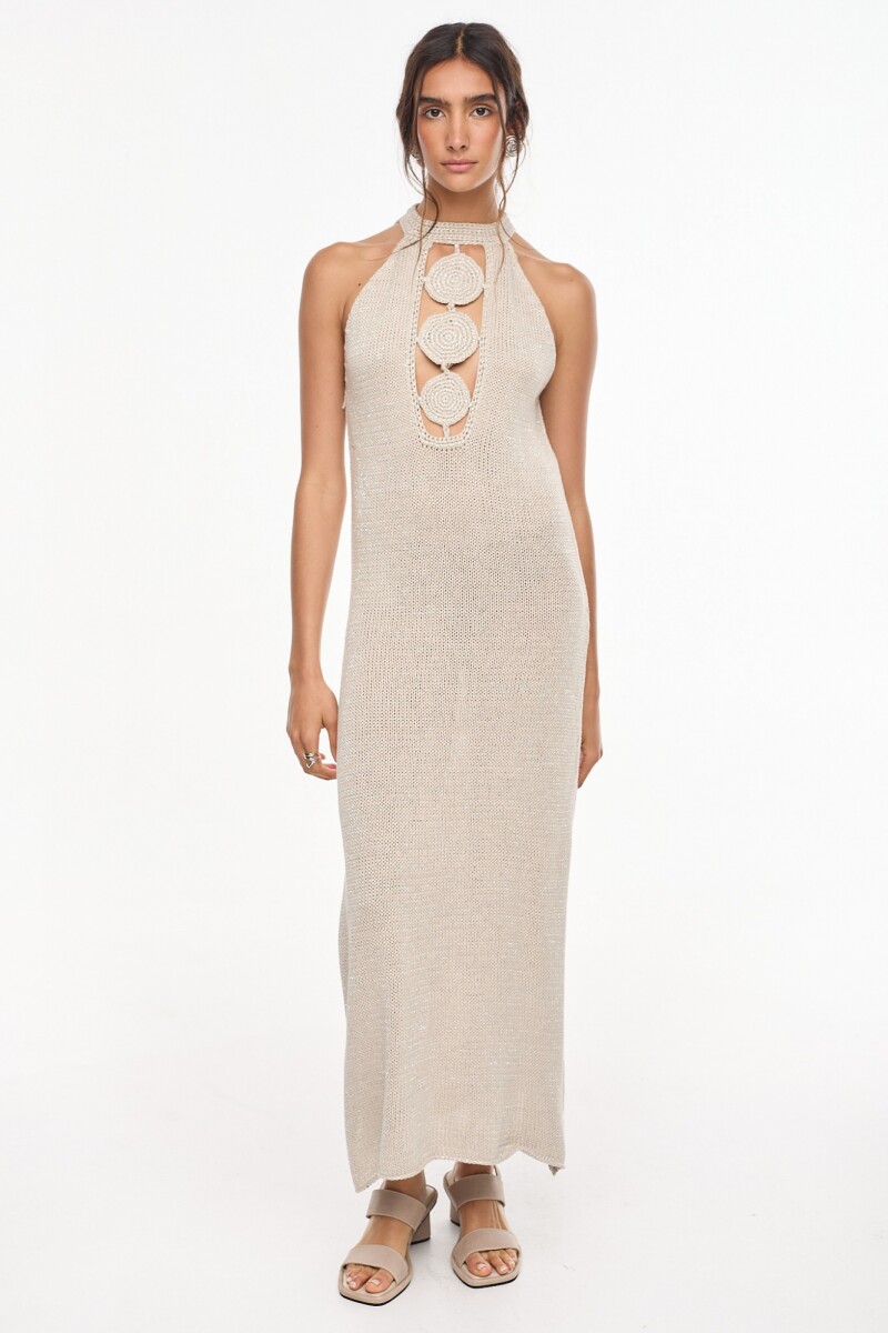 Vestido Espiral Vison Lurex