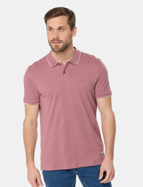 REMERA POLO JERSEY RAYADA Rosa