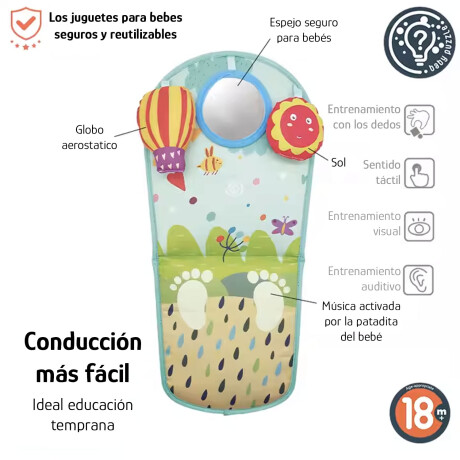 Entretenedor/Panel de Auto para Bebés con Espejo y Juguetes Sol