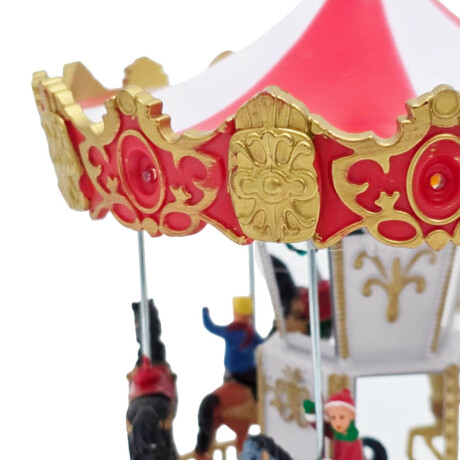 Adorno Navideño Casa Papa Noel Nieve luz Decoración Carrousel